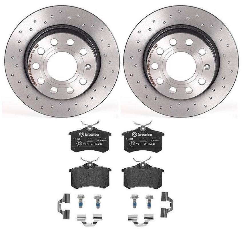 Brembo Brakes Kit - Pads and Rotors Rear (255mm) (Xtra) (Low-Met)